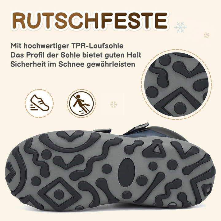 Mishansha Kinder Winterschuhe Gefüttert Winterstiefel für Jungen Mädchen Gr.24-38 25 EU Blau, 25 EU