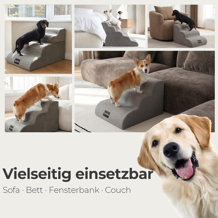 Sytopia Hundetreppe 5 Stufen, 58 cm, bis 36 kg, Katzentreppe für Bett Sofa Couch, 30D CertiPUR-US Sc