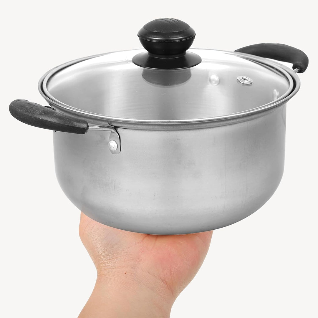 Angoily Kochtopf 18 cm Durchmesser: Kochtopf Milch Suppen Braten Nudeln mit Glasdeckel Antihaft Kass