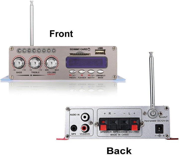 DollaTek 12V Hallo-Fi Digital Stereo Audio Verstärker USB SD DVD FM Audio Stereo Radio MP3 Lautsprec