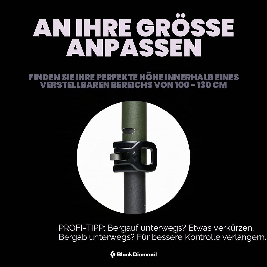 Black Diamond ALPINE CARBON CORK POLES, Ultra-Leichte Trekkingstöcke, Wanderstöcke mit Kork-Griff, v