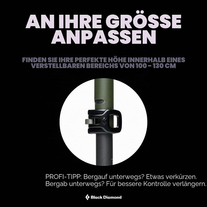 Black Diamond ALPINE CARBON CORK POLES, Ultra-Leichte Trekkingstöcke, Wanderstöcke mit Kork-Griff, v