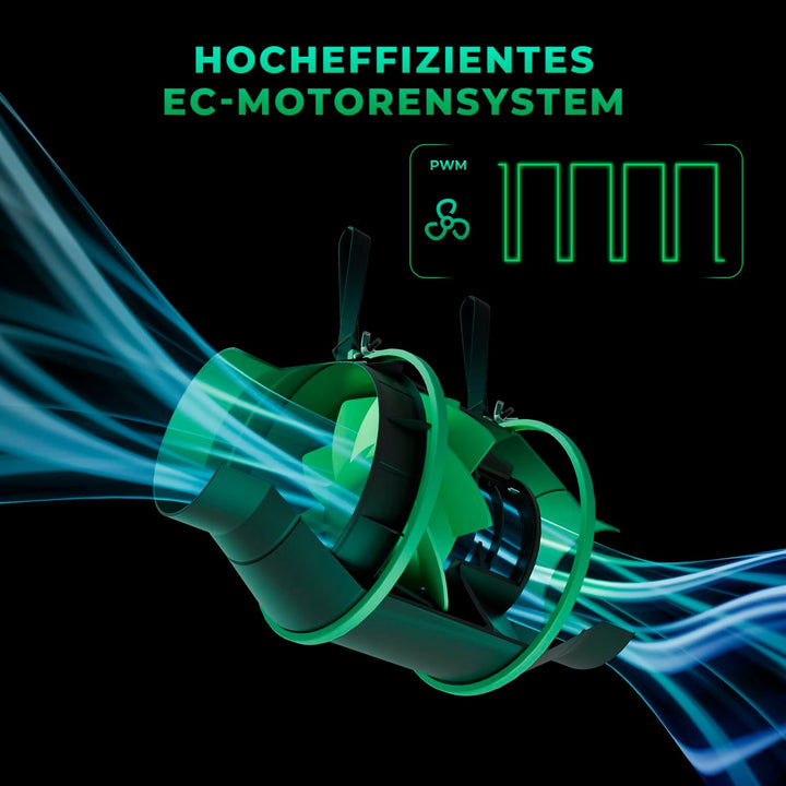 MARS HYDRO Smart 4 Zoll Inline-Ventilator mit variablem Geschwindigkeitsregler, Temperatur- und Luft