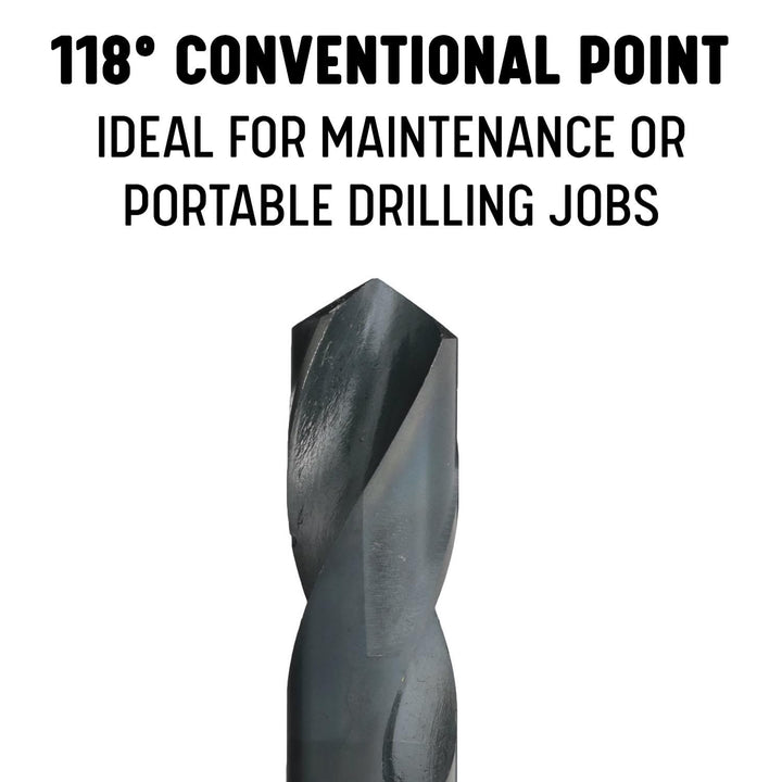 Drill America - DWDRSD15,0 mm 15,00 mm Schnellarbeitsstahlbohrer mit 1,27 cm Schaft, DWDRSD-Serie. 1