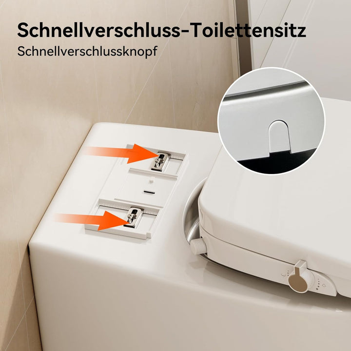 HOROW Dusch WC Aufsatz Ohne Strom, Toilettendeckel mit Absenkautomatik, Dusch WC-Sitz für Gesässdusc