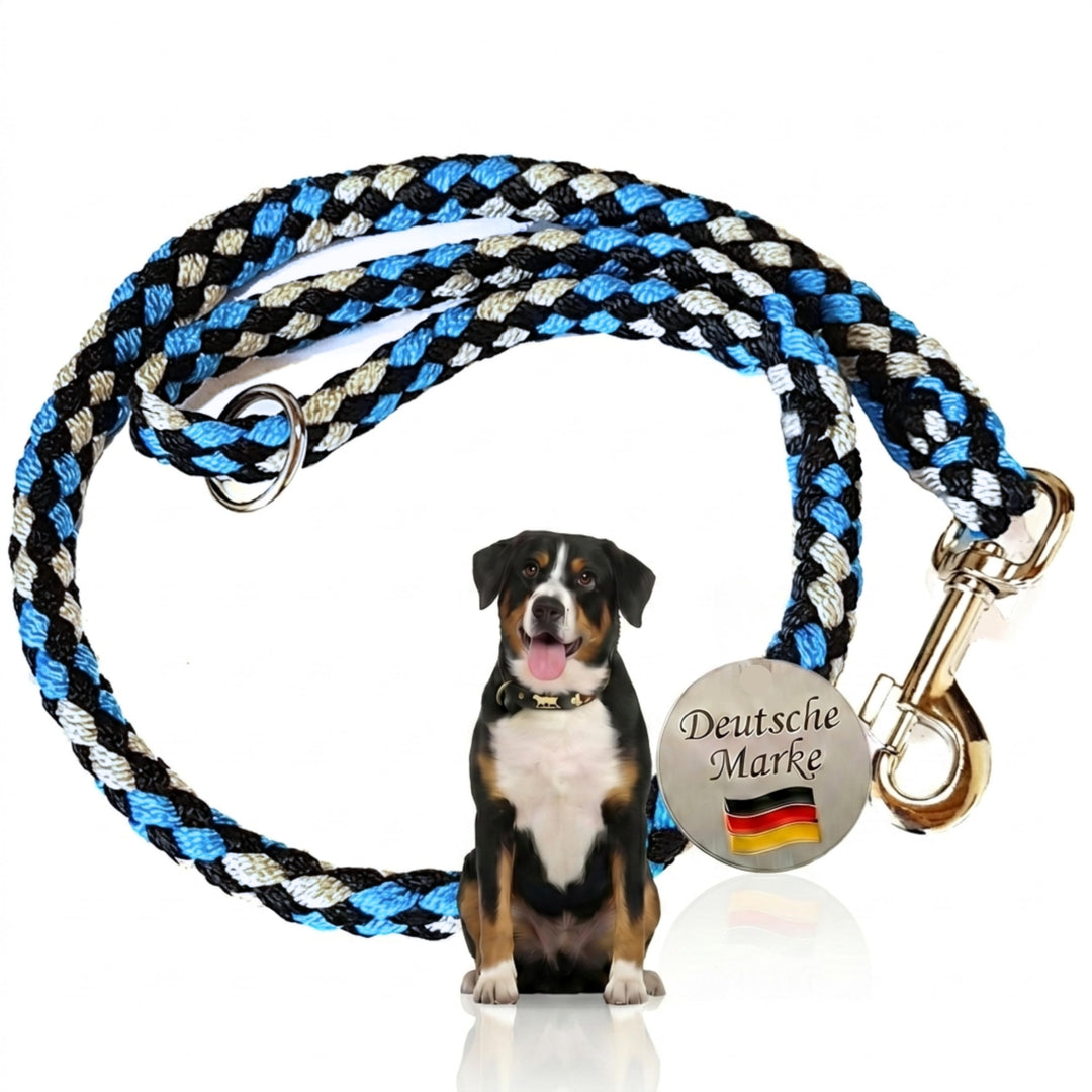 Geflochtene Hundeleine für mittelgrosse und grosse Hunde bis 60 kg | Kurze Führleine | 1,20 m lang |
