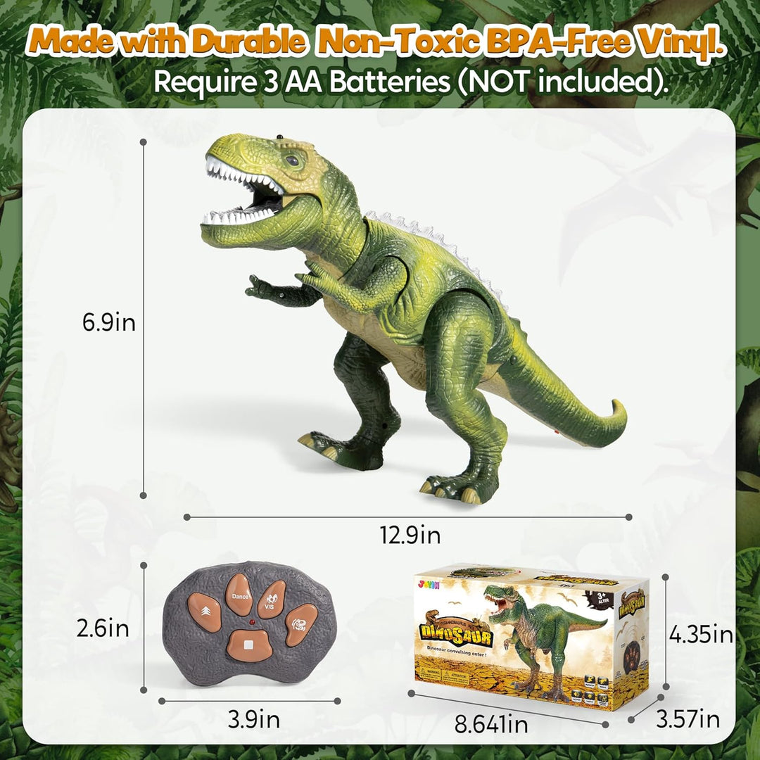 JOYIN Kinder LED Ferngesteuertes Dinosaurier Spielzeug, Elektronik T-Rex Dino Spielzeug mit Gehen, B