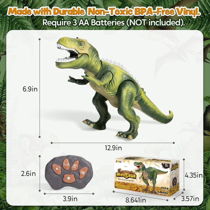 JOYIN Kinder LED Ferngesteuertes Dinosaurier Spielzeug, Elektronik T-Rex Dino Spielzeug mit Gehen, B