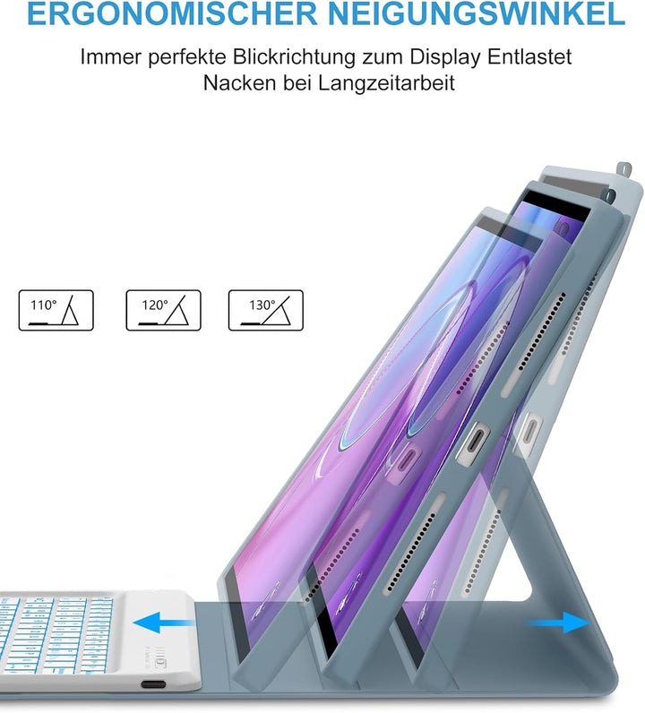 Für Idea Tab Pro Gen 2 13" Tastaturhülle mit Beleuchtung QWERTZ | Für Lenovo Idea Tab Pro Gen 2 Tast