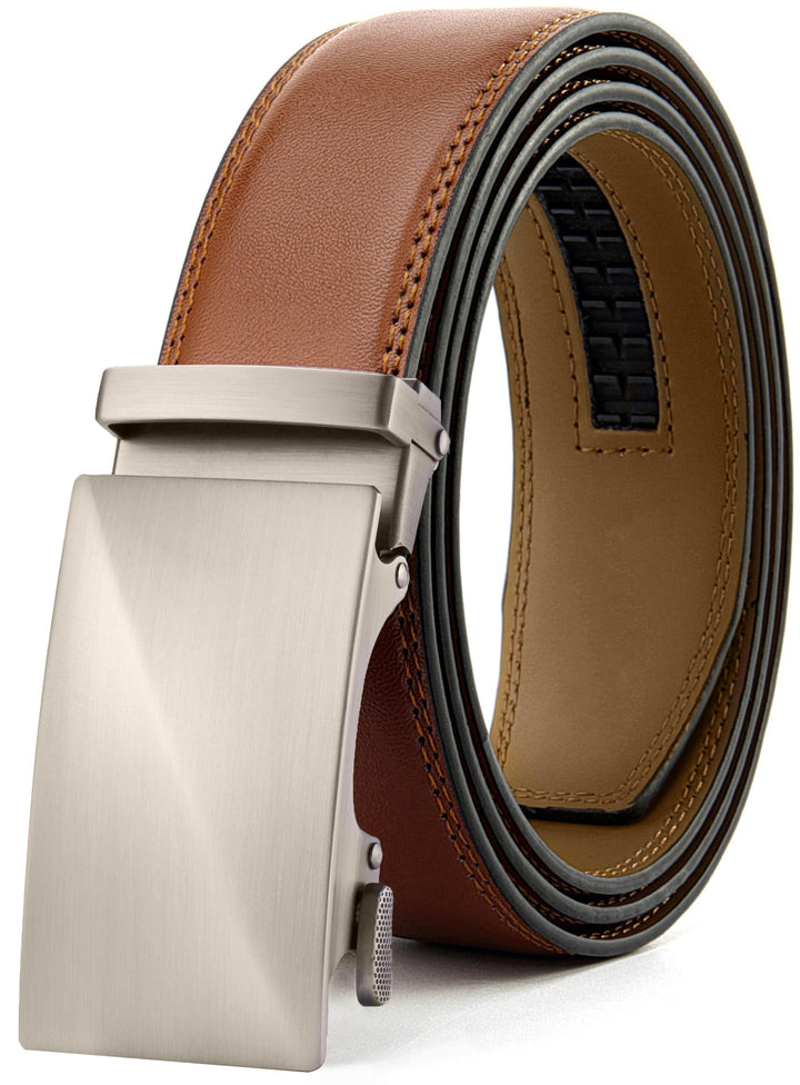 CHAOREN Gürtel Herren, Automatik Ledergürtel Herren 35mm ohne Löcher Taille 80-90cm (Gesamtlänge 105