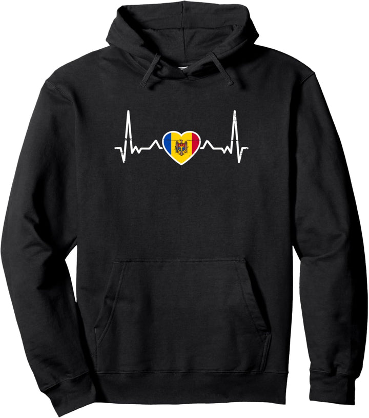Moldawien Herzschlag Moldawische Flagge Stolzer Moldawier Pullover Hoodie
