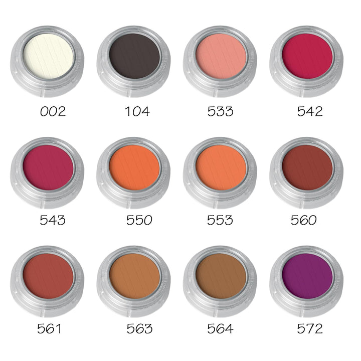 Grimas Eyeshadow/Rouge, 12-Colour-Palette, Rb, RB