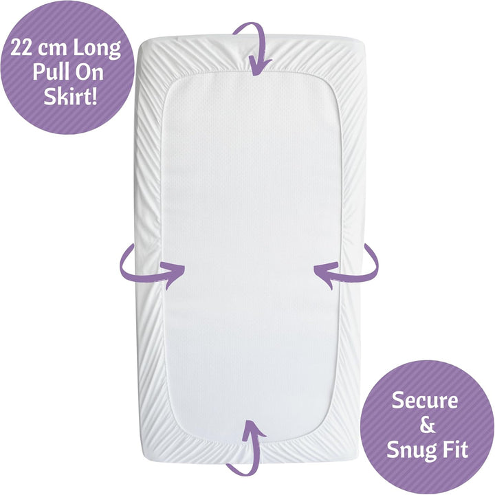 Vesta Baby Premium Kinderbett Matratzenschutz 140 x 70 cm - Geräuschlos Wasserdichte Padabdeckung Sp