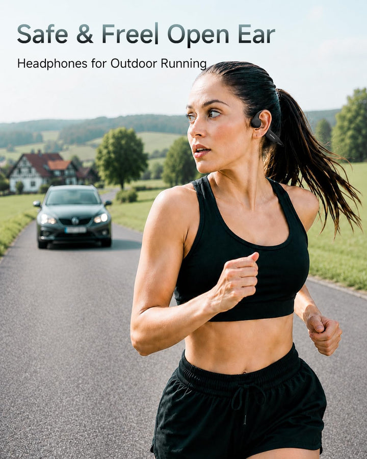 Knochenschall Kopfhörer, Open Ear Bluetooth 6.0 Sportkopfhörer, 8 Std Spielzeit, 28g Ultraleicht, US
