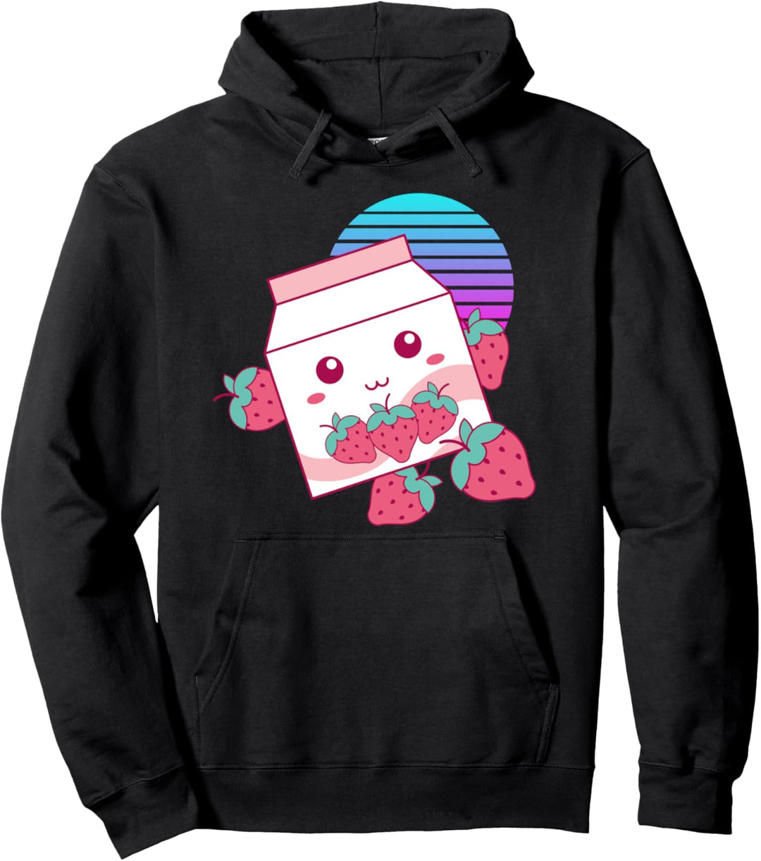 Kawaii Vaporwave Japanischer Anime Manga Erdbeer Milchshake Pullover Hoodie