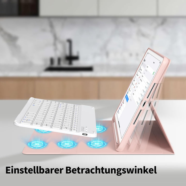 Tastatur Hülle für iPad 9. Generation / 8. Generation / 7.Generation 10,2 Zoll, Magnetisch Abnehmbar