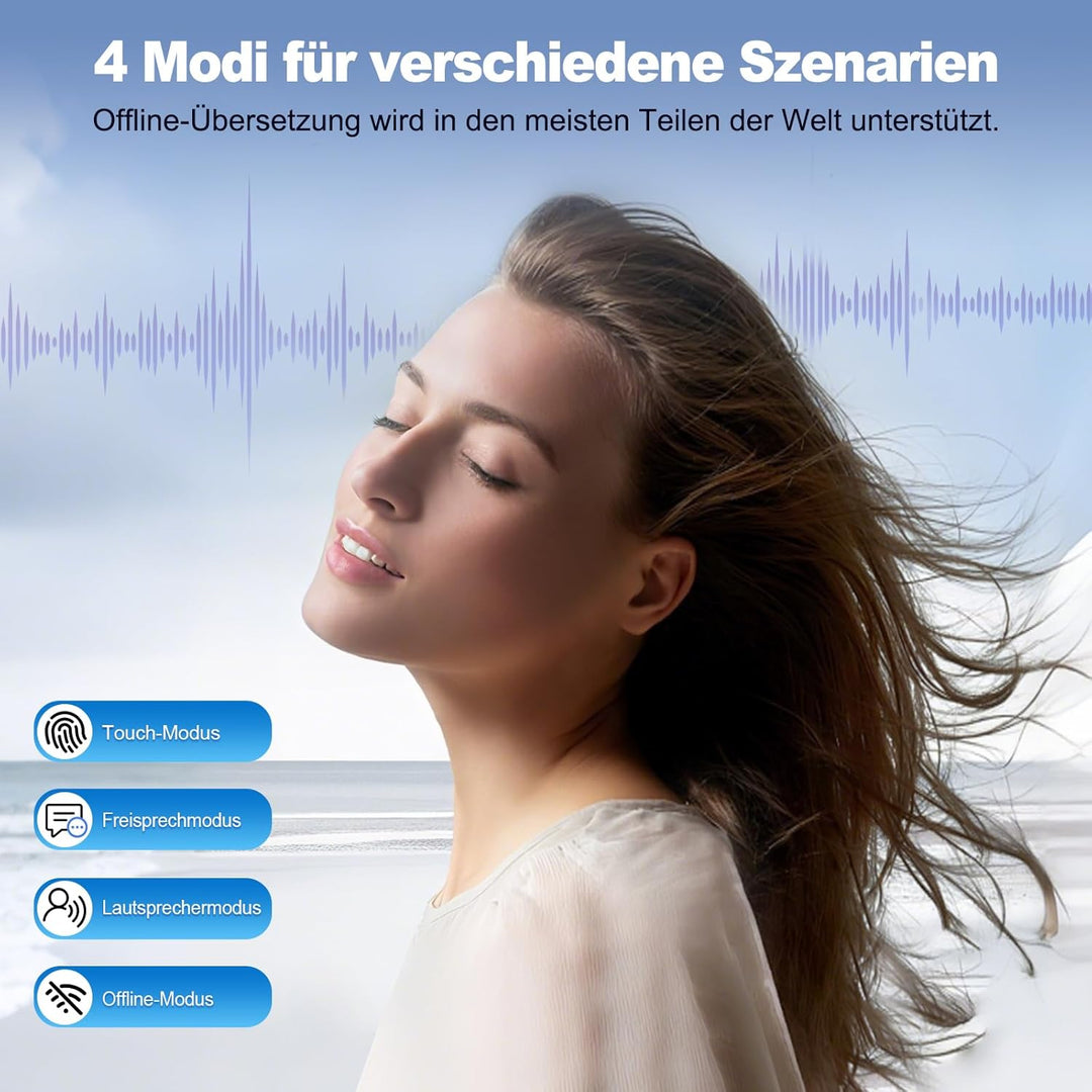 Ki Übersetzungs Kopfhörer mit Touch LCD-Touchscreen, Übersetzungskopfhörer mit Echtzeit Übersetzung,
