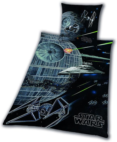 Tex idea Bettwäsche Biber Star Wars Todesstern Rey Finn Tico Yoda Winterbettwäsche wie Flanell 135 x