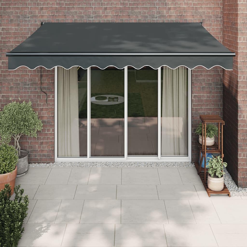 vidaXL Markise, Sonnenmarkise mit Kurbel Automatisch, Gelenkarmmarkise für Terrasse Balkon, Sonnensc