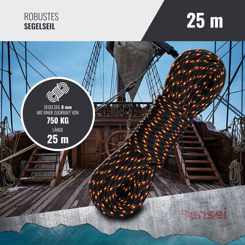SENSEI Set 600 kg, N52 Neodym-Magnet mit Öse, Ø12 x H2 cm, Segelseil 25 m, Schutzhandschuhe + Zubehö