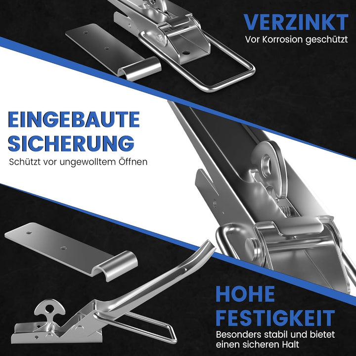 NTG Exzenterverschluss mit Befestigungsplatte | 210 mm | verzinkt und Witterungsbeständig | Anhänger