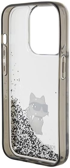 KARL LAGERFELD KLHCP15LLKCNSK Hülle für iPhone 15 Pro 6.1" transparent hardcase Liquid Glitter Choup