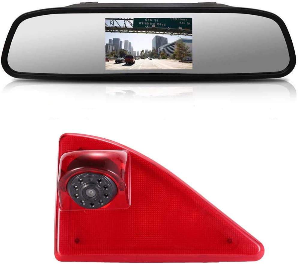【4.3'' Rückspiegel Monitor + Rückfahrkamera Transporter】im 3. Bremsleuchte HD Rückfahrkamera für Ope