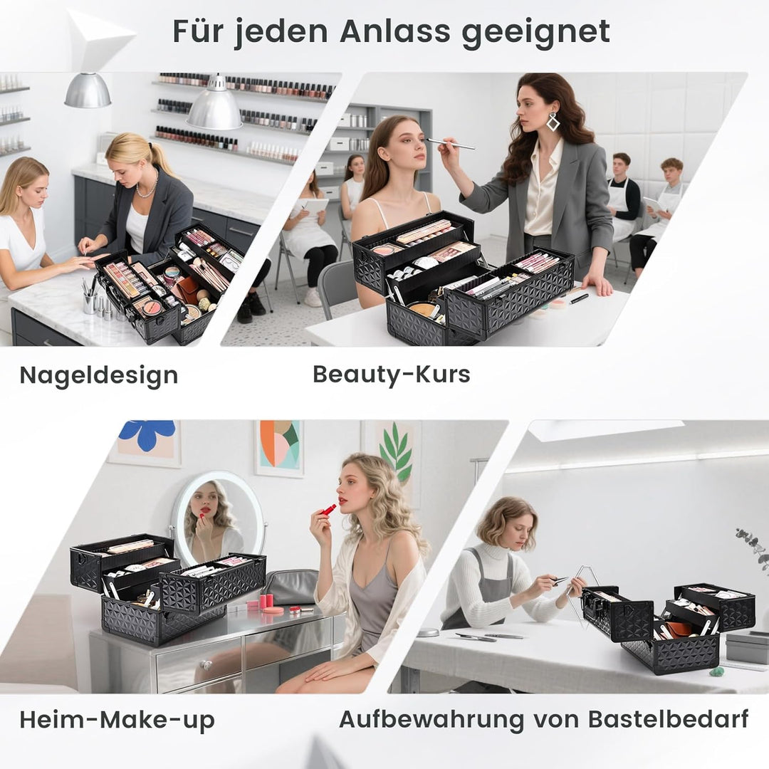 Kosmetikkoffer Schminkkoffer Make up Organizer Friseur Koffer Multikoffer Grosser Friseurkoffer Leer
