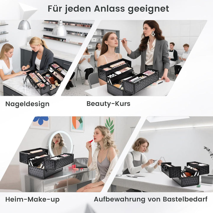 Kosmetikkoffer Schminkkoffer Make up Organizer Friseur Koffer Multikoffer Grosser Friseurkoffer Leer