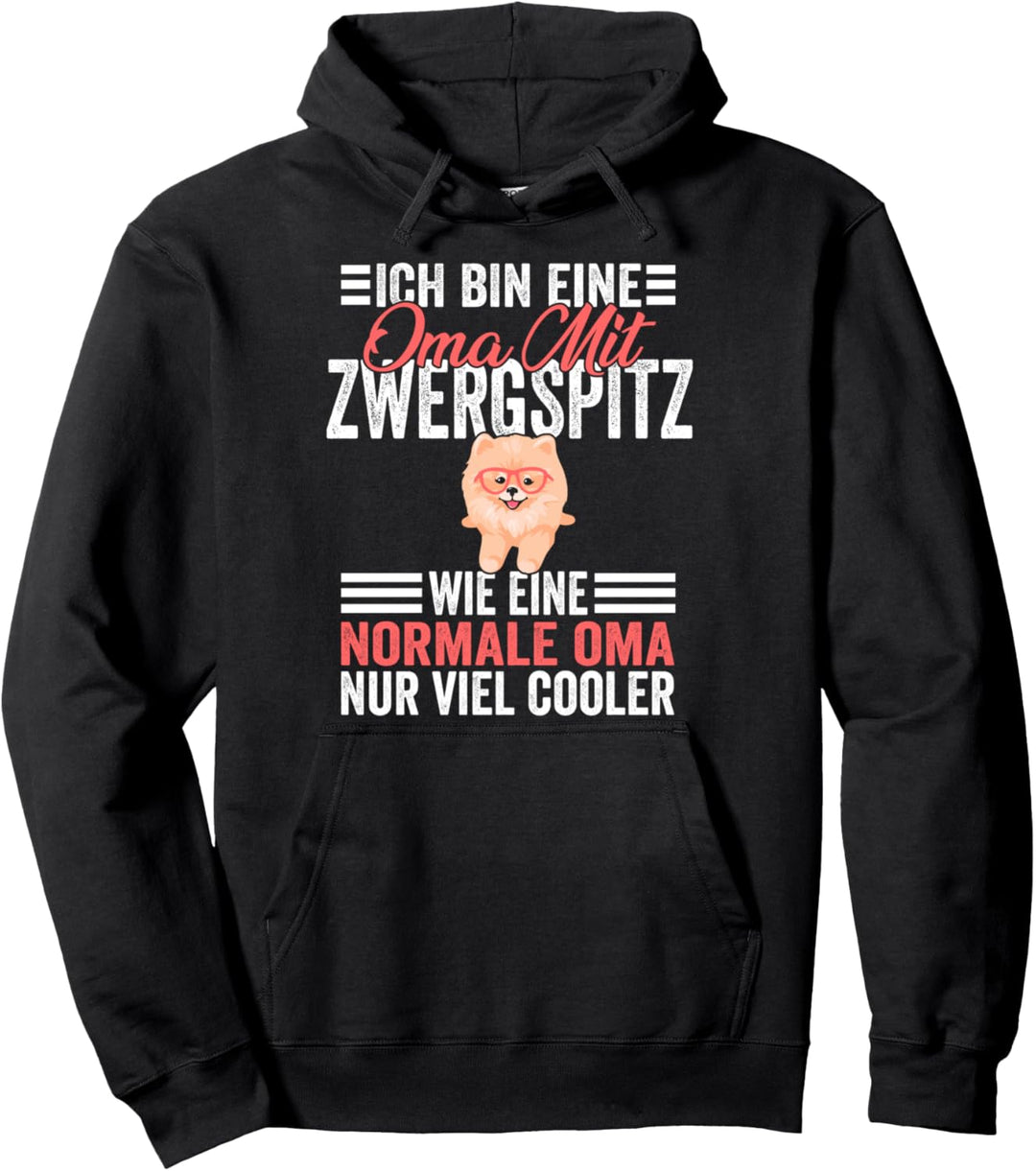 Oma Grossmutter Zwergspitz Pomeranian Pullover Hoodie