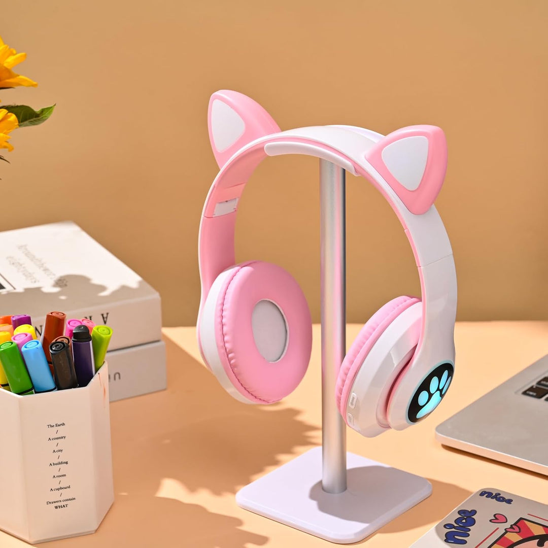 Katzenohr Kopfhörer Kindergeburtstag Geschenke Kind LED Katzenohren Faltbar Kabellose Bluetooth Over