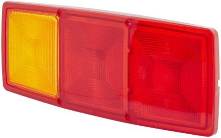 HELLA - Heckleuchte - Glühlampe - 12V - Einbau/geschraubt - Lichtscheibenfarbe: rot/gelb - Stecker: