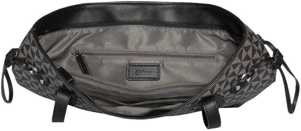 Gabor bags Barina Damen Shopper Umhängetasche Reissverschluss Mixed Black, Mixed Black