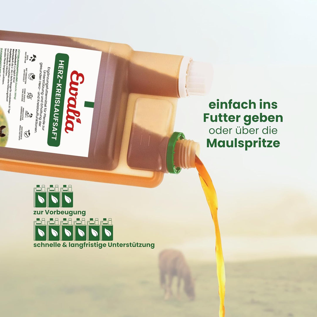 generisch Ewalia Herz-Kreislaufsaft für Pferde - Doppelpack - 2 x 1L 2er Pack, 2er Pack