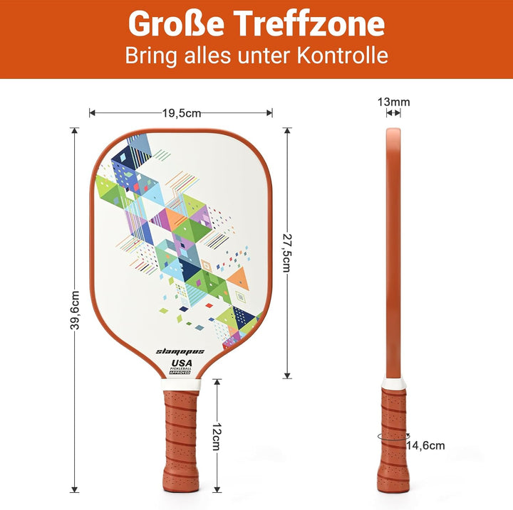 Pickleball-Schläger | Pickle-Ball Set mit 4 | Graphit- und Glasfasern Pickle Ball Schläger | enthält