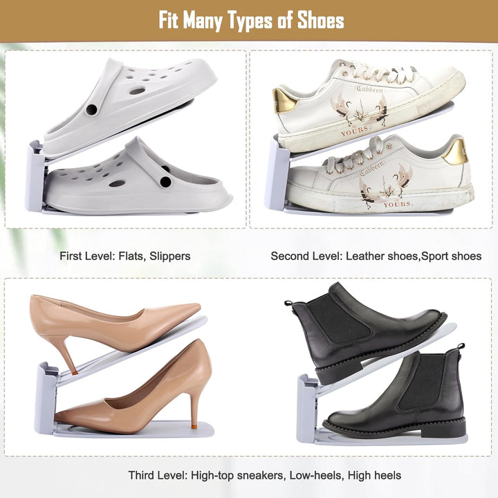 20stk Schuhstapler Platzsparend, 3-Lagig Einstellbar Schuhe Stapeln, Schuh Organizer für Schrank, ru