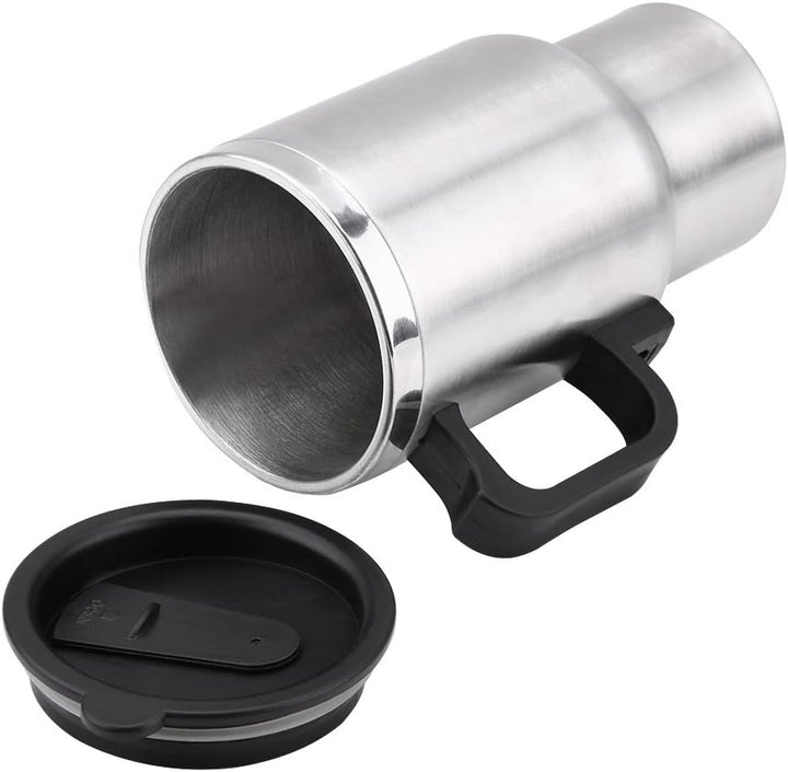 12V 450ml Reise Heizbecher, elektrischer Kaffeebecher aus Edelstahl im Auto