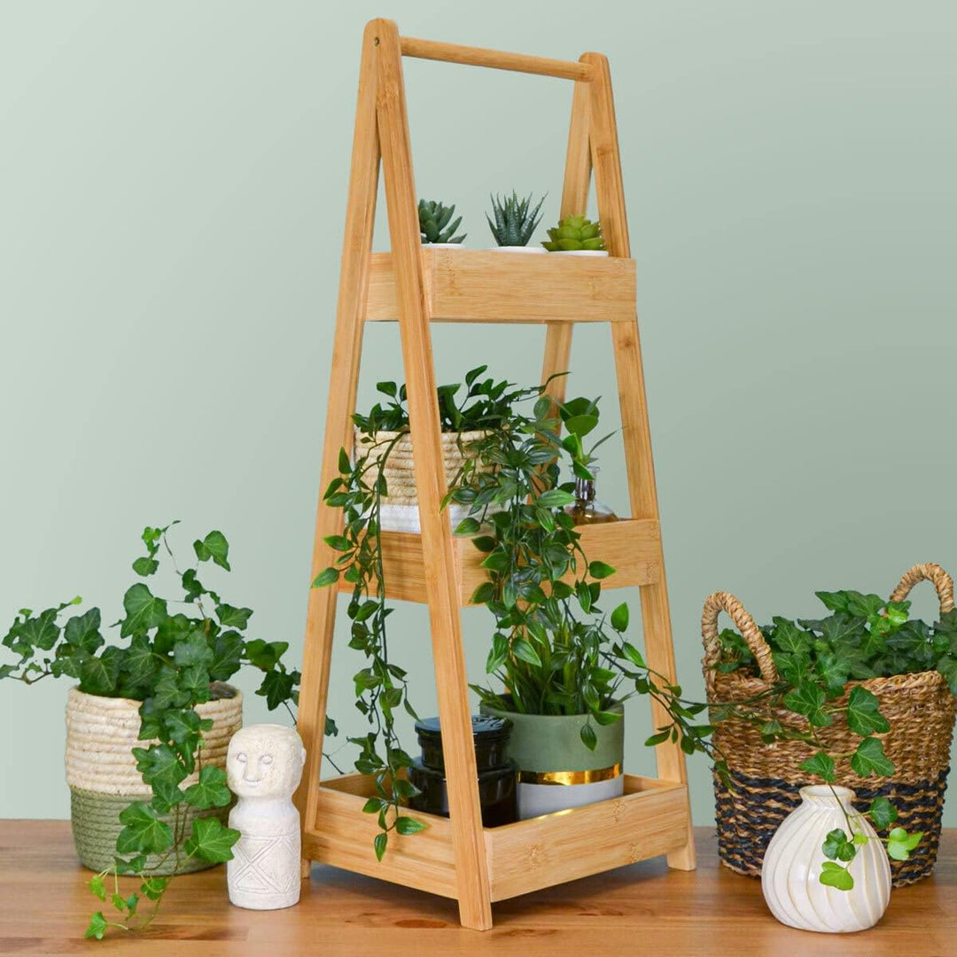 DuneDesign 100% Bambus Badregal mit 3 Körben - 30x26x78 Küche Bad WC - Holz Regal für Badezimmer