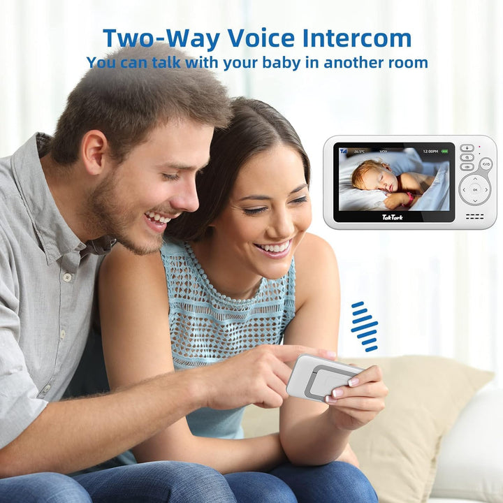 TakTark Babyphone mit Kamera, 4.3'' Babyfon mit Kamera und Audio mit Pan-Tilt 300° Rotation Video Ba