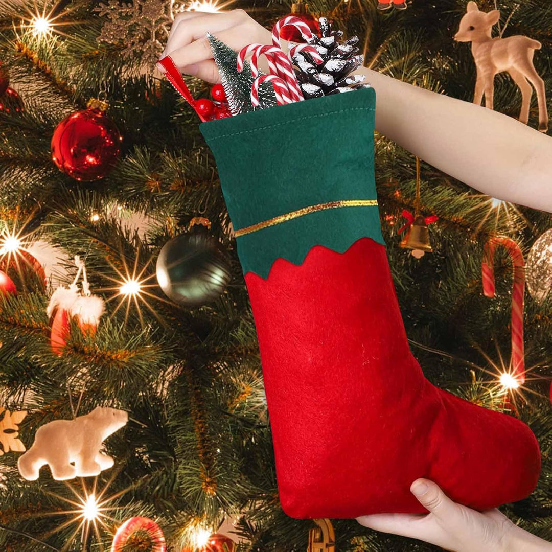 12 Stück Weihnachtssocken Zum Befüllen,Nikolaussocken Zum Befüllen,Weihnachtsstrümpfe Kamin für den