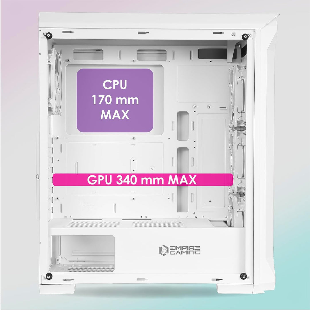 EMPIRE GAMING - DarkWitcher PC-Gehäuse für Gamer – ARGB Medium Tower ATX – Front Metall Mesh und Sei