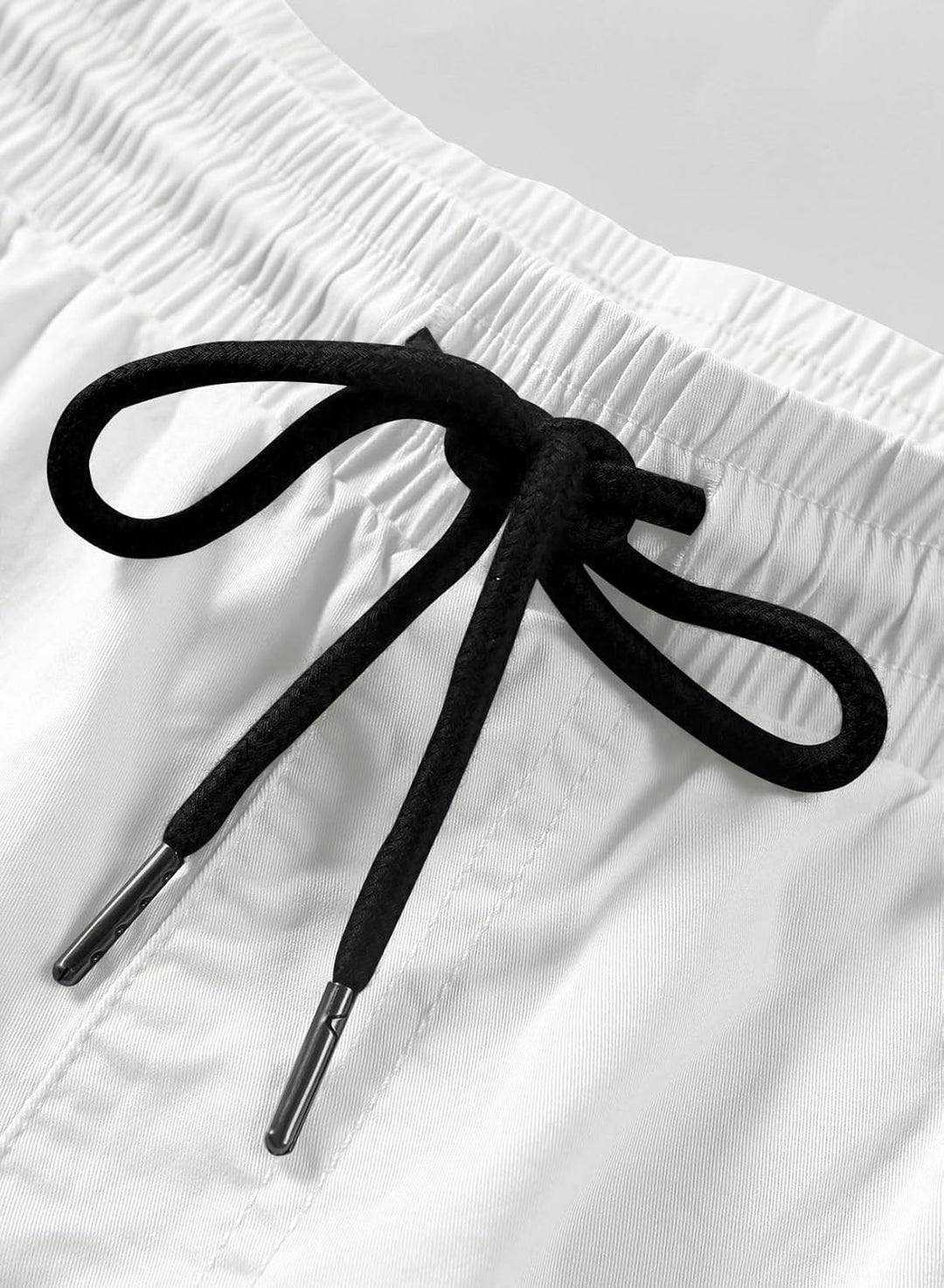 JMIERR Kurze Hosen Herren Shorts Herren Sommer Chino Baumwolle Elastische Taille mit Taschen XXL Wei