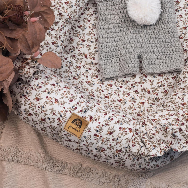 PIMKO Babynest mit rüschen Babynestchen für Baby Kuschelnest Babykokon für Säuglinge und Neugeborene