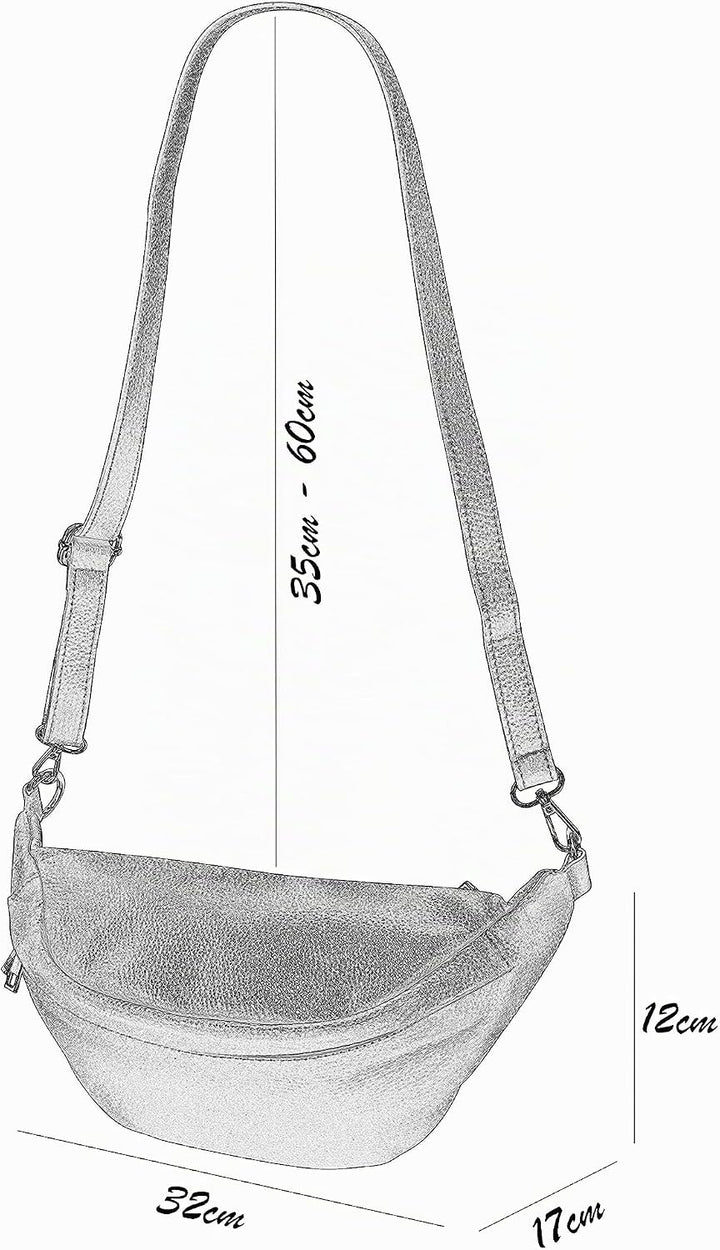 SH Leder ® echt Leder Hüfttasche Damen Herren Unisex Gürteltasche für Festival Reise Bauchtasche mit