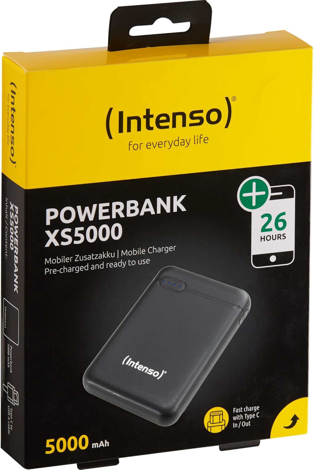 Intenso Powerbank XS 5000, externes Ladegerät (5000mAh, geeignet für Smartphone/Tablet PC/MP3 Player