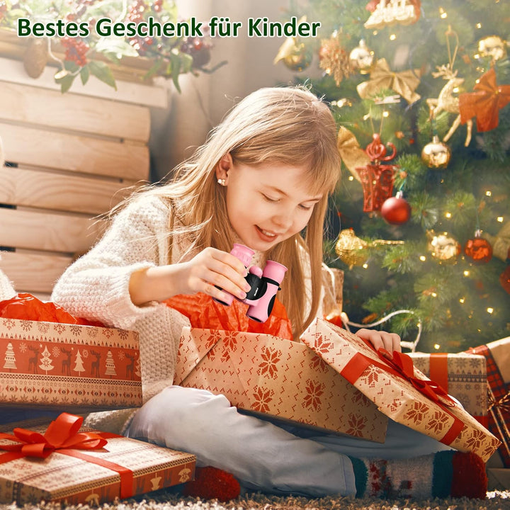 ALLCELE Fernglas für Kinder, Kinderfernglas mit starker Vergrösserung 8 x 21, Outdoor Exploration Fe