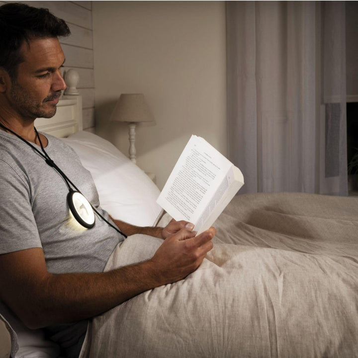 Bily LED-Leselampe, tragbar und nomadisch, schwarz – 3 Helligkeitsstufen, ohne Batterie oder Akkus,