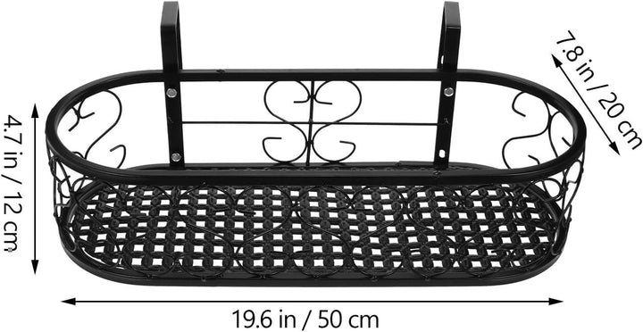 Balkon Hängender Blumentopfhalter aus Eisen Pflanzenregal Geländer Pflanzentopfständer für Garten Ba