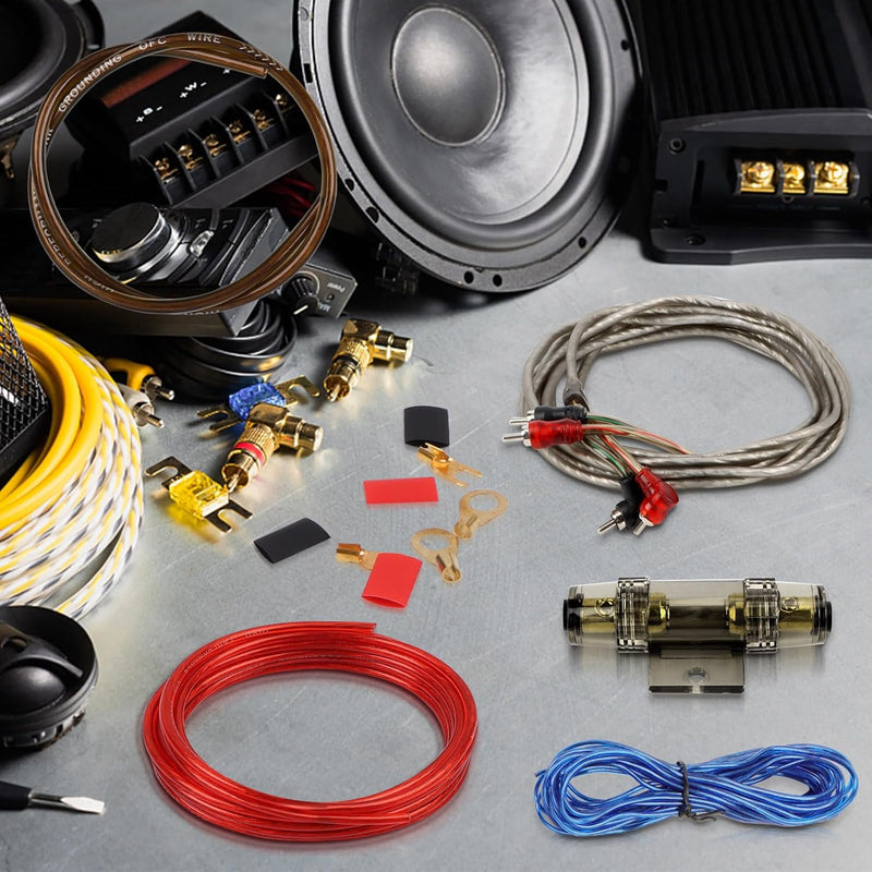 Verstärker Kabelsatz, Anschluss-Set Auto Verstärker Kabel Set, Subwoofer Kabel Set Endstufe Kabel, C