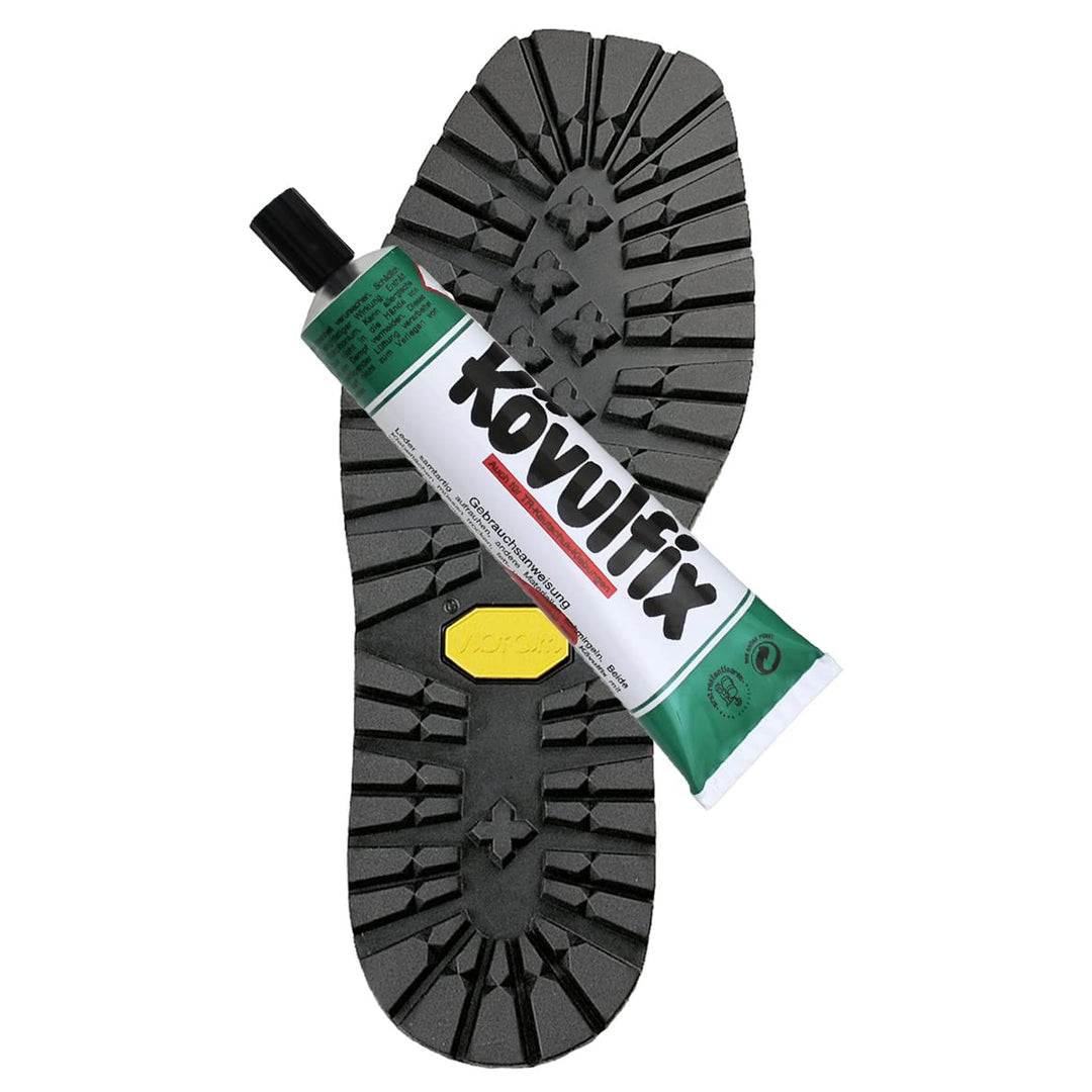 Langlauf Schuhbedarf® Exclusiv Vibram 1220 Flachsohle Jankuat für Wanderschuhe schwarz + 120g Kövulf